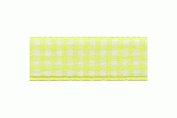 Gingham, 15mm, Lemon