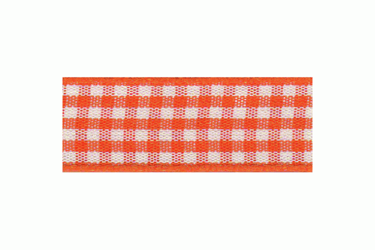 Gingham, 15mm, Orange