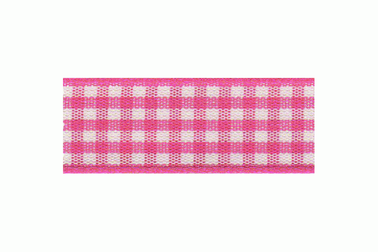 Gingham, 15mm, Shocking Pink