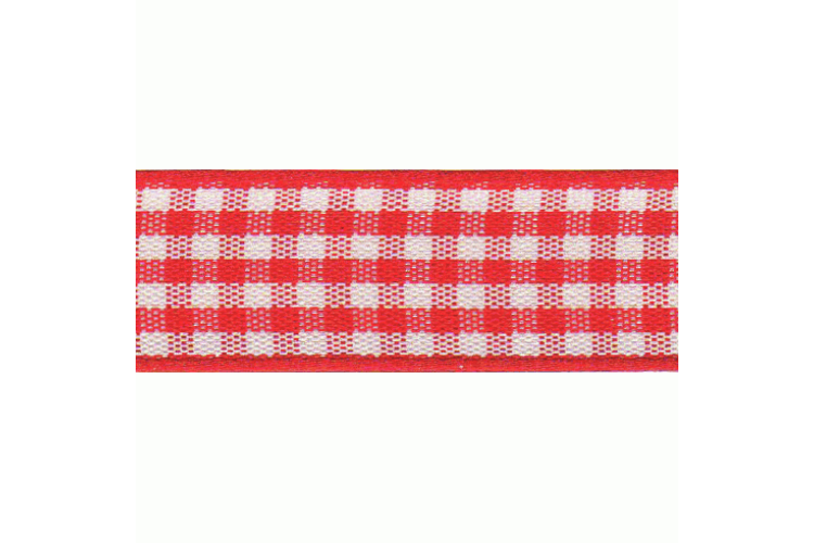 Gingham Ribbon, 5mm, Red