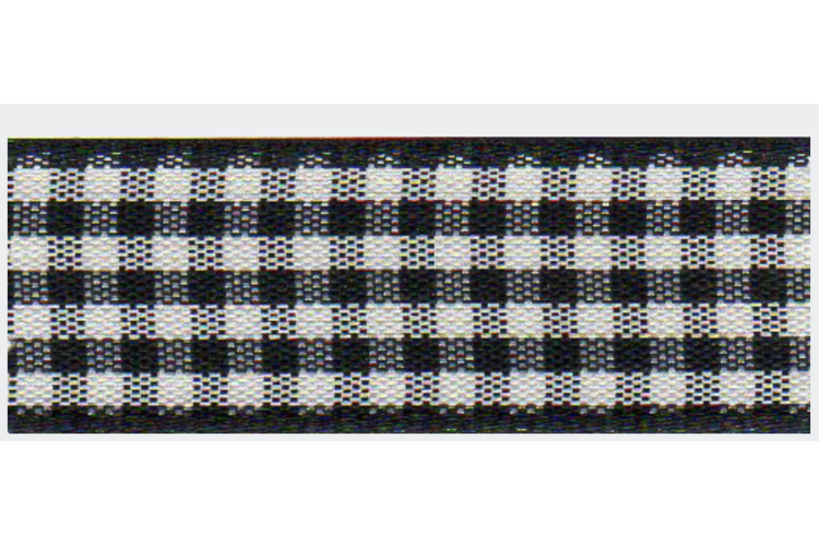 Gingham Ribbon 25mm -Black