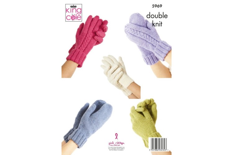 Gloves & Mittens Knitted in Merino Blend DK - 5969