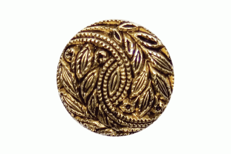 Gold Resin Embossed Leaf, 15mm Shank Button