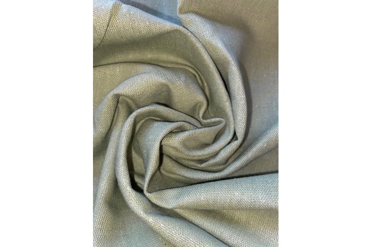 BOLT END Green Stone Linen/Cotton Mix 150cm Wide 