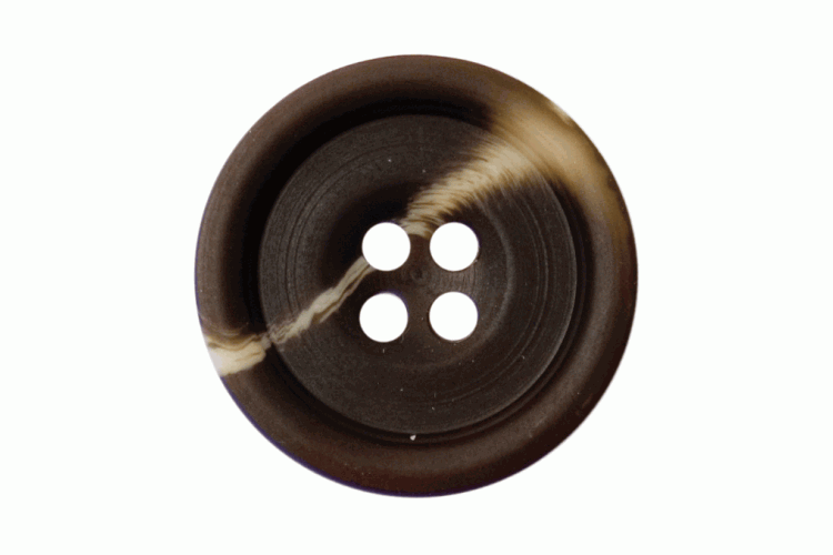 Brown Mock Horn, 19mm 4 Hole Button