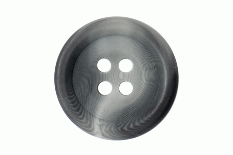 Grey Mock Horn, 19mm 4 Hole Button