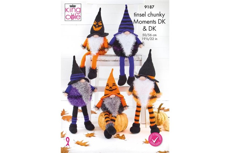 Halloween Gonks Knitted in King Cole DK and Tinsel - 9187
