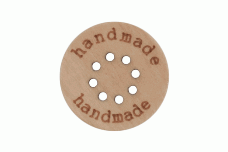 Handmade Wooden: Multi Hole: Round: 15mm: Natural