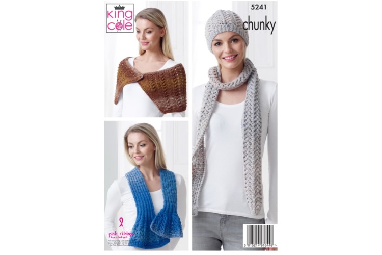 Hats, Scarfs, Shawl, Twisted Neck Cowl and Neck Roll Crochet in Twirly Tweed Chunky - 5242