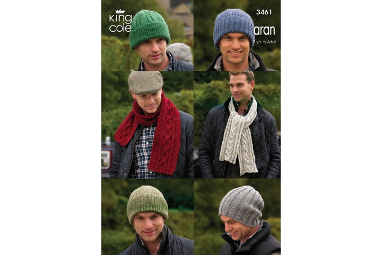 Hats and Scarves Knitted in King Cole Aran - 3461