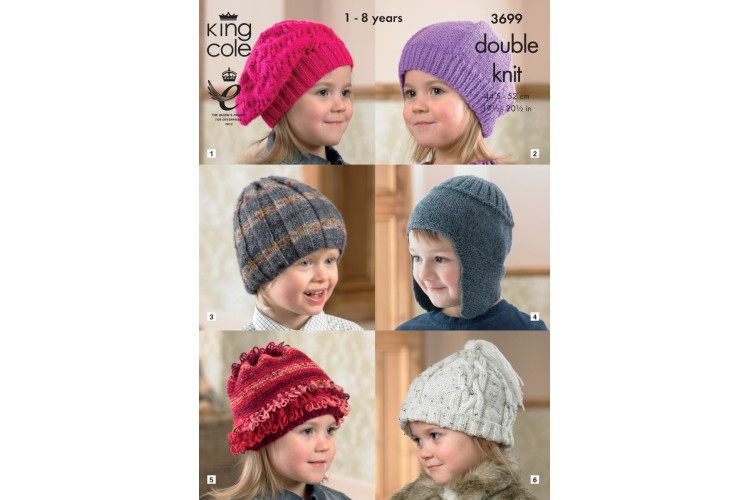 Hats Knitted in any King Cole DK - 3699
