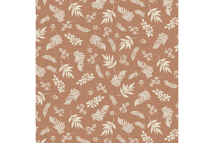 Hedgerow Foliage Rust 112cm Wide 100% Cotton