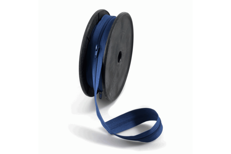 Hemline Visible Plastic Coil Zip Roll, Navy Sold by the Meter