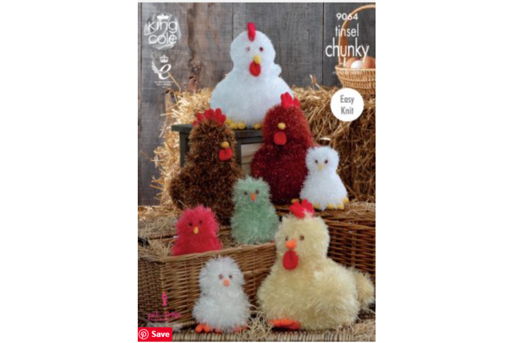 Hens & Chicks knitted with Tinsel Chunky - 9064