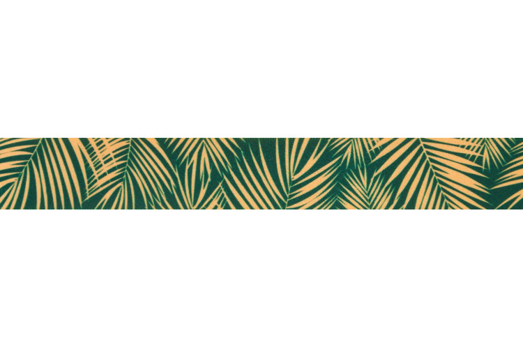 Honey Gold and Emerald Palm Leaf Ribbon 25mm