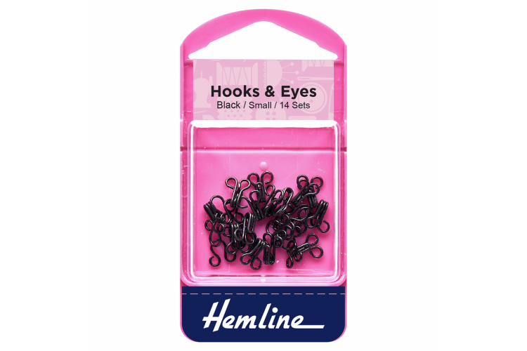 Hook and Eye, Black, Size 1