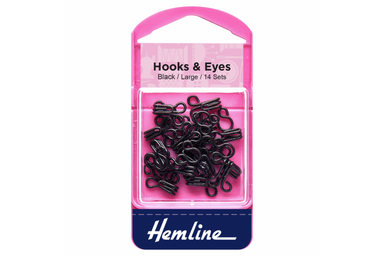 Hook and Eye, Black, Size 3