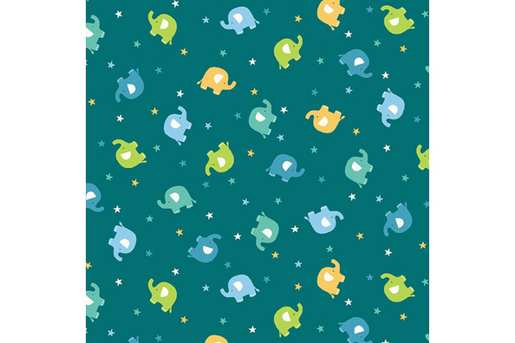 In The Jungle by Makower UK - Ellie Scatter Blue Pink 112cm Wide 100% Cotton