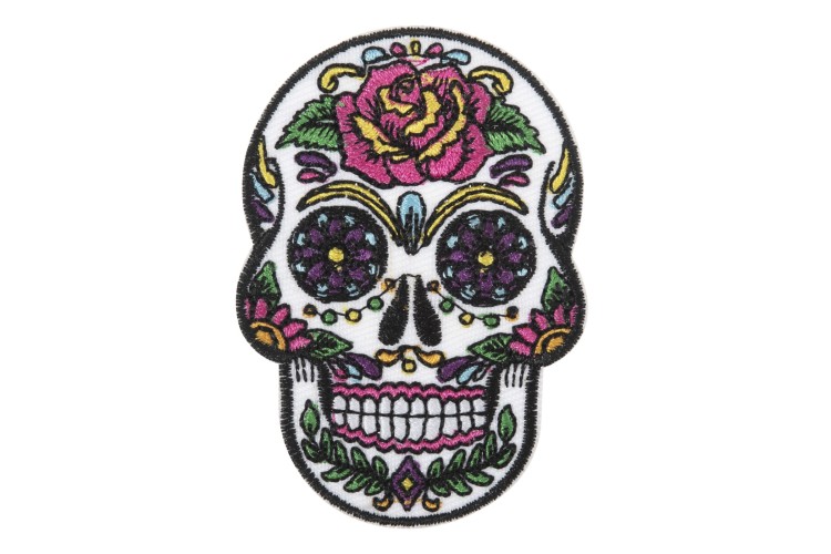Iron on & Sew on Motif: Sugar Skull: B