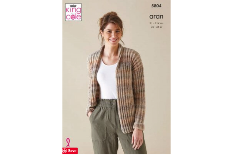 Jacket & Sweater knitted in Acorn Aran - 5804