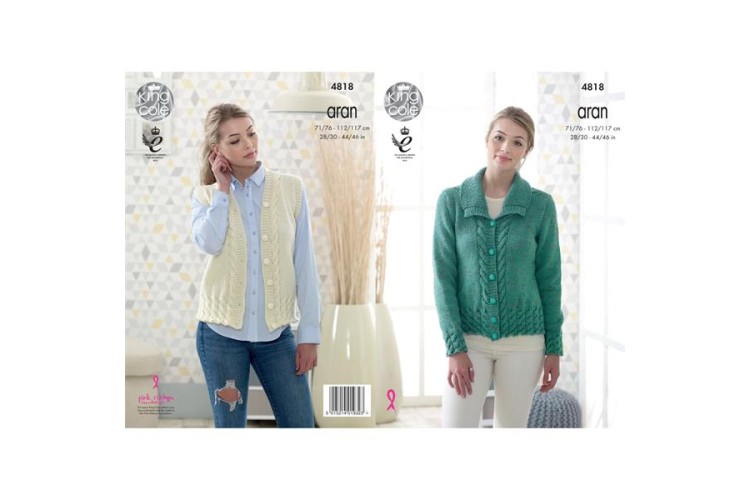 Jacket & Waistcoat Knitted in Fashion Aran - 4818