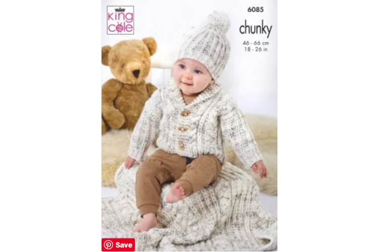 Jacket, Cardigan, Gilet, Hat & Blanket Knitted in Bumble Chunky - 6085