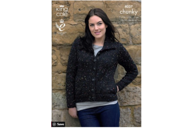 Jacket and Sweater Knitted in Chunky Tweed - 4037