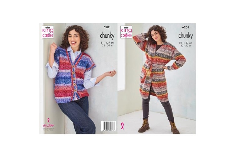 Jacket and Waistcoat Knitted in King Cole Hedgerow Chunky - 6201