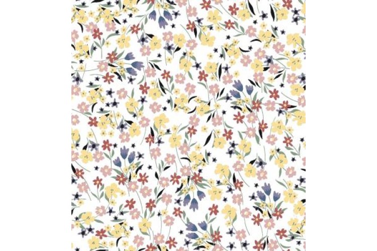 John Kaldor - Lizzano Cotton Sateen Pastel Flowers 100% Cotton 145cm Wide 