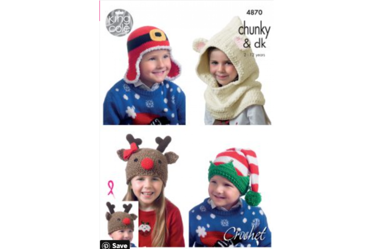 Kids’ Christmas Novelty Hats in Various DK - 4870