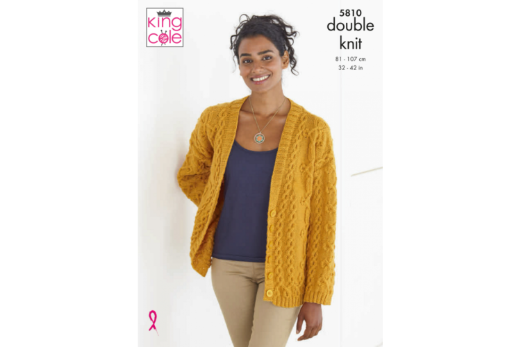 King Cole 5810 Sweater and Cardigan in Merino Blend DK - 5810