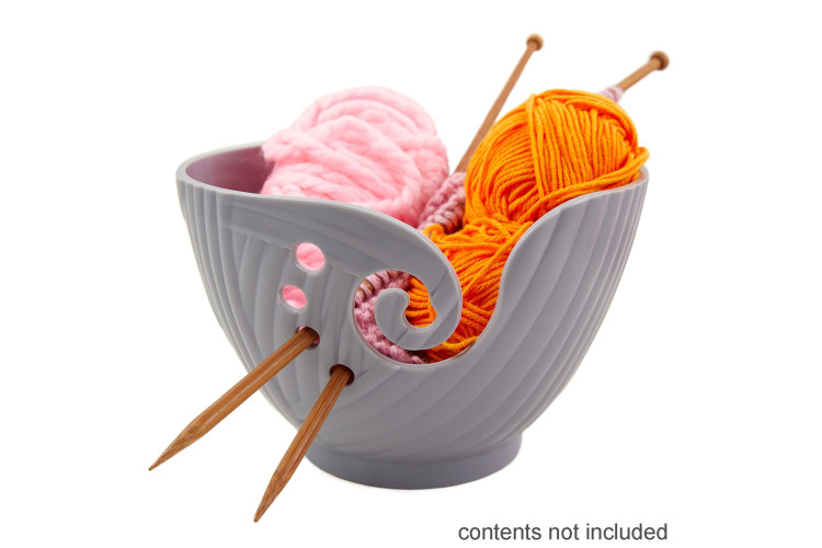 Knitting Yarn Bowl - Cool Grey