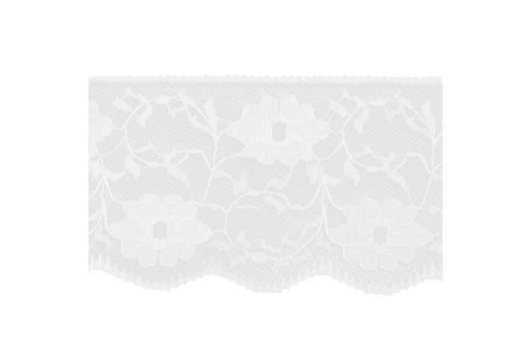 Lace, Flower Scolloped Edge Trimming, 60mm, White