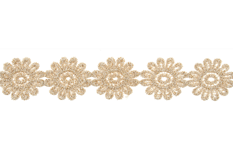 Lace, Guipure Daisy 25 mm Gold