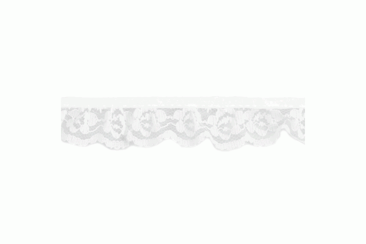 Lace, Nylon Frilled, 30mm, White