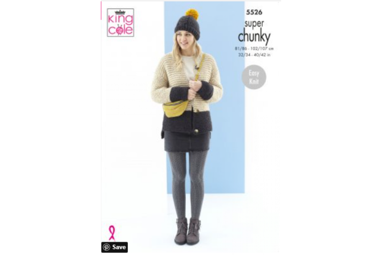 Ladies Cardigan & Hat: Knitted in Timeless Super Chunky - 5526