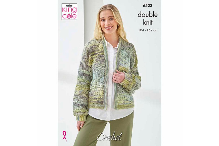 Ladies Cardigans - Crochet - DK - 6523