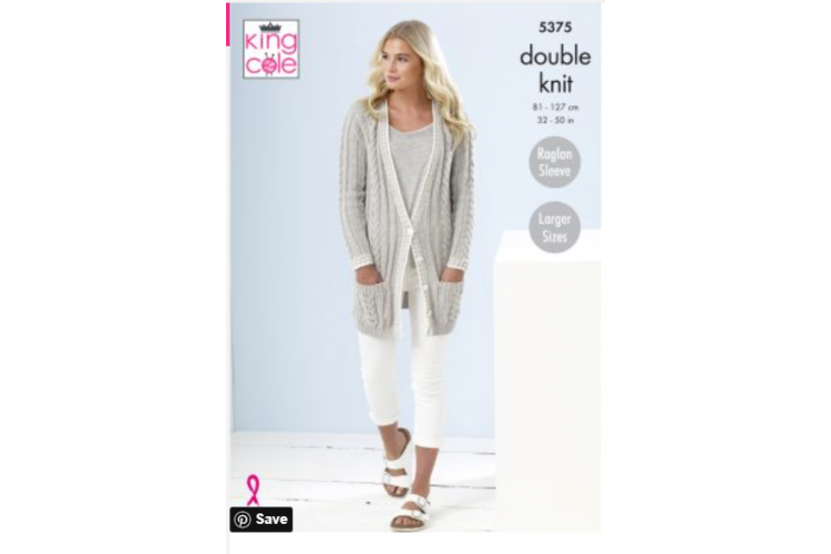 Ladies Cardigans Knitted in Cotton Top DK 5375