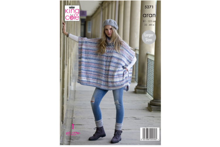 Ladies Ponchos Knitted in Drifter Aran - 5271