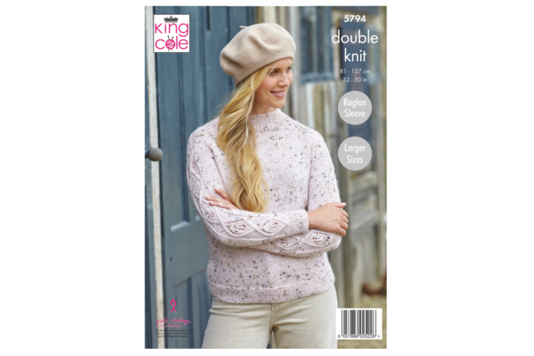 Ladies Round & Stand Up Neck Sweaters: Knitted in Homespun DK - 5794