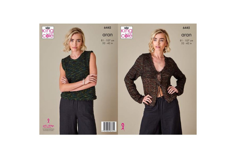 Ladies Tank Top and Cardigan knitted in Firefly Aran - 6445