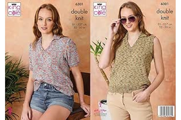 Ladies Tops knitted in Cottonsoft Crystal DK - 6301