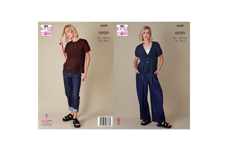 Ladies Tunic and Cardigan knitted in Firefly Aran - 6449