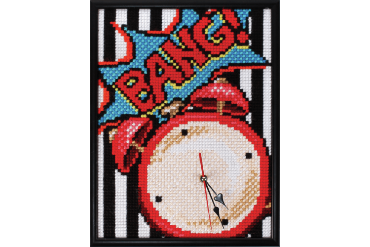 Large Counted Cross Stitch Kit - Pop Art (Clock)