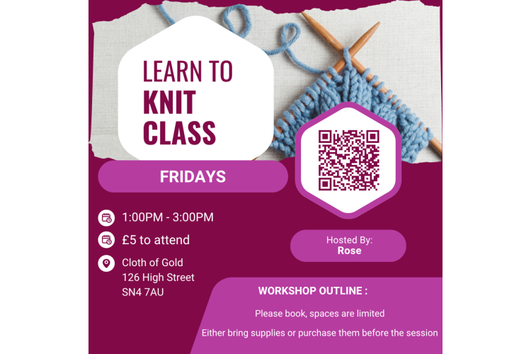 Learn to Knit Class - Booking required - 2026