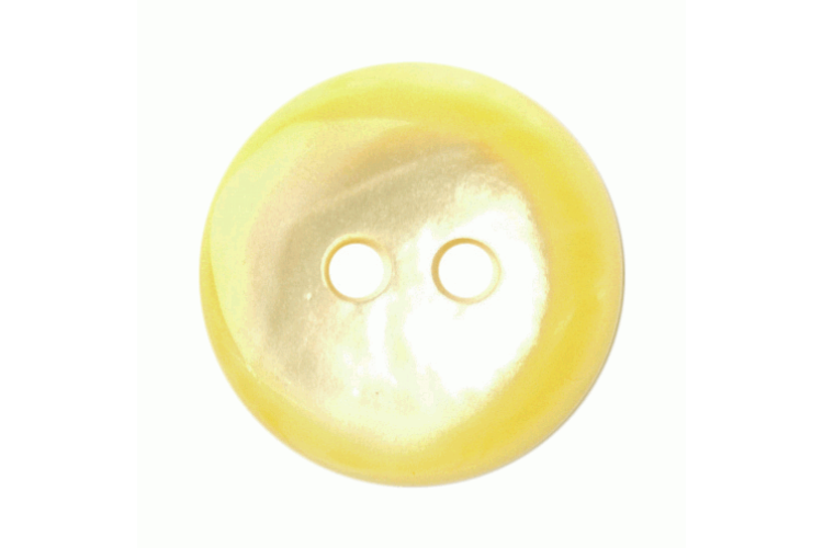Lemon Pearl Shine Rounded Resin, 14mm 2 Hole Button