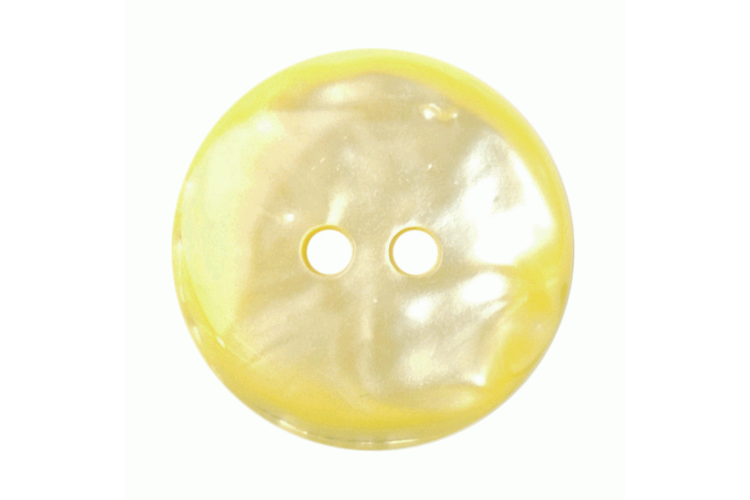 Lemon Pearl Shine Rounded Resin, 19mm 2 Hole Button