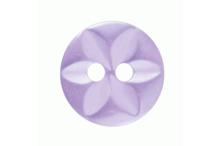 Lilac Resin, 11mm Star Imprint 2 Hole Button