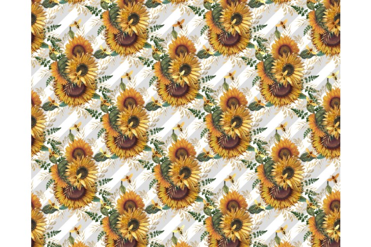 Little Johnny - Striped Sunflower Digital Cotton 148cm Wide 100% Cotton