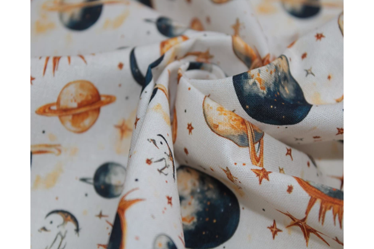Little Johnny Digital Cotton Planets 100% Cotton 150cm